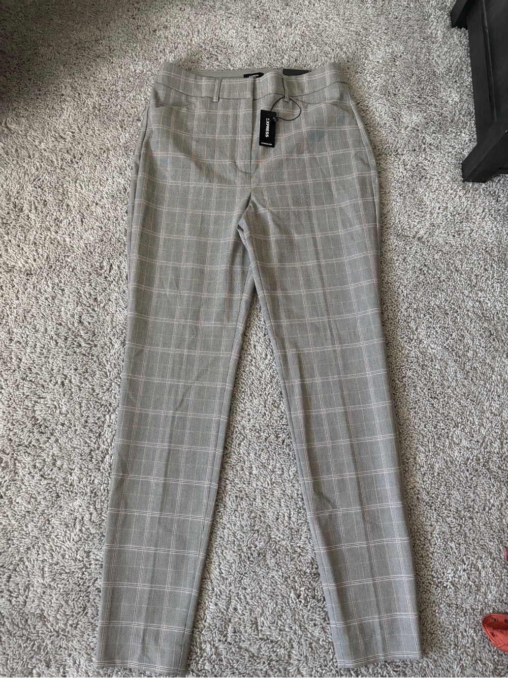 Express Women’s Light Gray Plaid Dress Pants